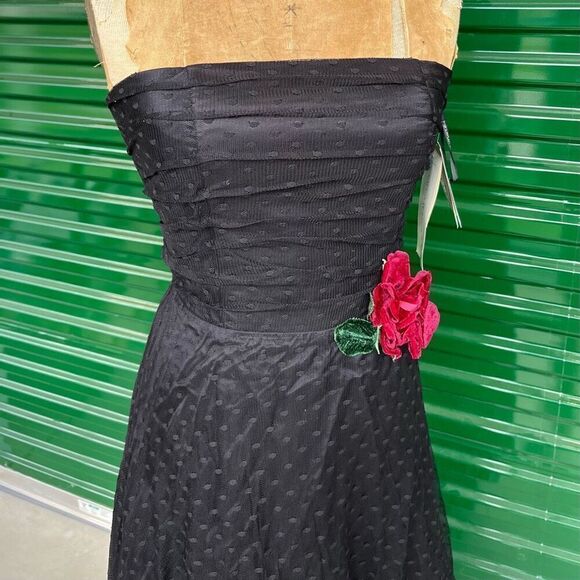 NWT Y2K Scott McClintock Strapless Black A-Line Fot and Flare Formal Dress - SZ - Picture 2 of 9